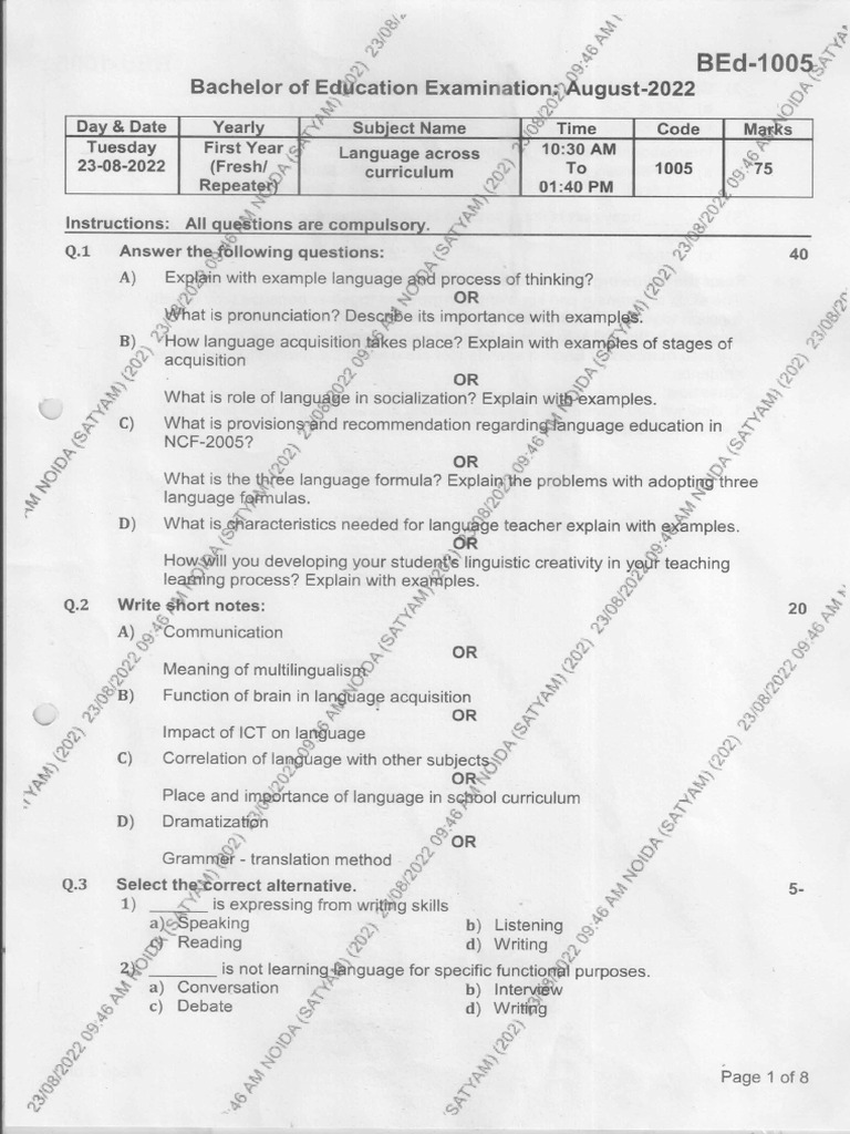 Language Across Curriculum Pdf