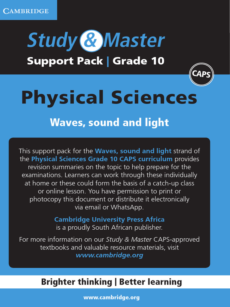 Grade 10 Waves, Sound, and Light Guide | PDF | Electromagnetic ...