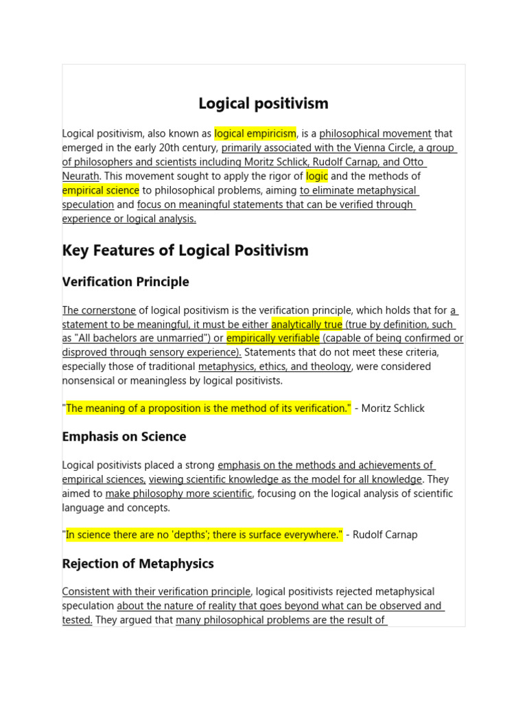 What Is Logical Positivism Pdf