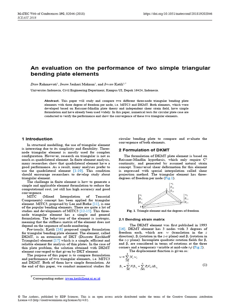 Triangular Plate Element Analysis | PDF | Finite Element Method ...