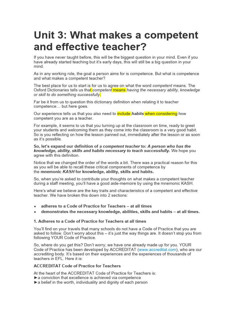 Curso Tefl Unit3 Pdf Learning Teachers