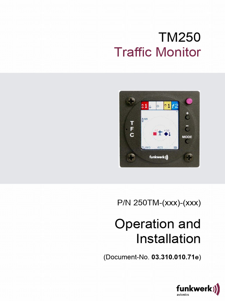 TM250 Traffic Monitor Manual | PDF | Transponder (Aeronautics ...