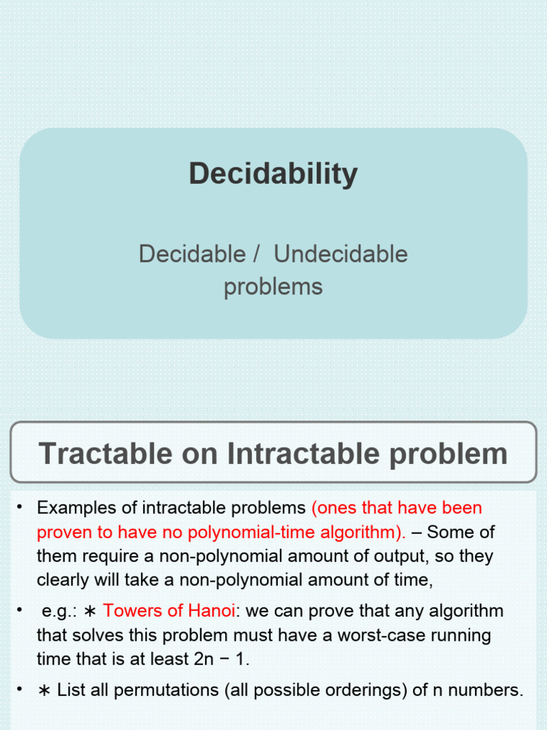 Decidability & Computability Theory | PDF | Computational Complexity ...