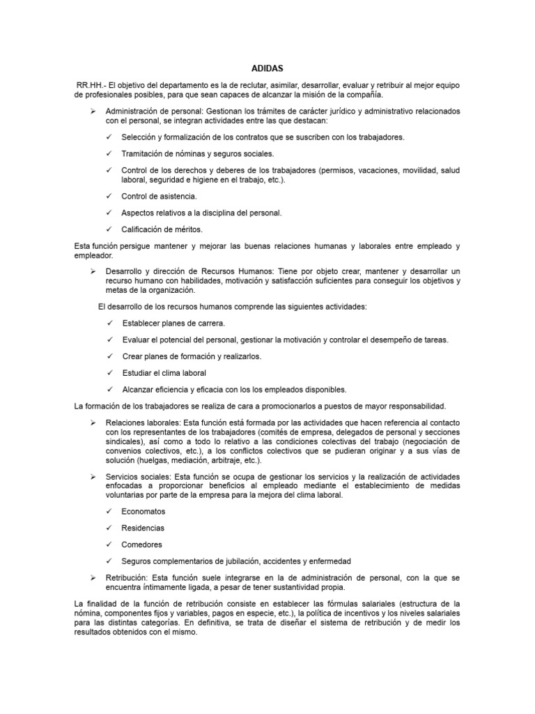 Adidas 2 | PDF | Gestión de recursos humanos | Derecho laboral