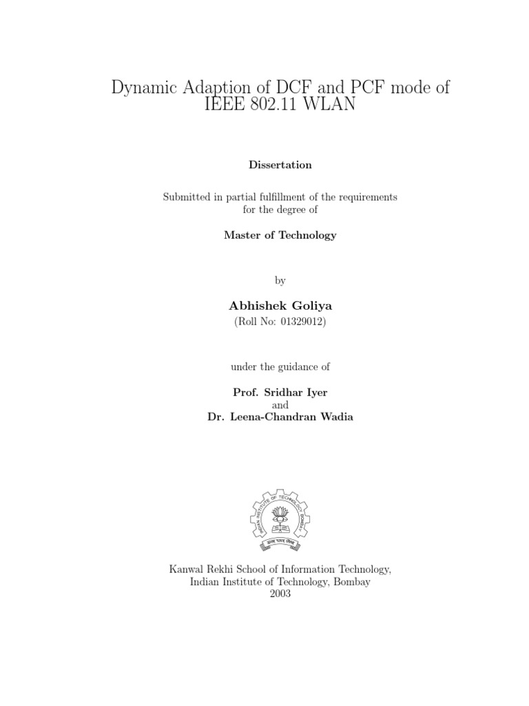 Dynamic Adaptation of IEEE 802.11 MAC | PDF | Wireless Lan | Computer ...