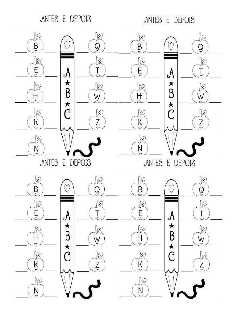 Alfabeto - Antes e Depois (19 Copias) | PDF