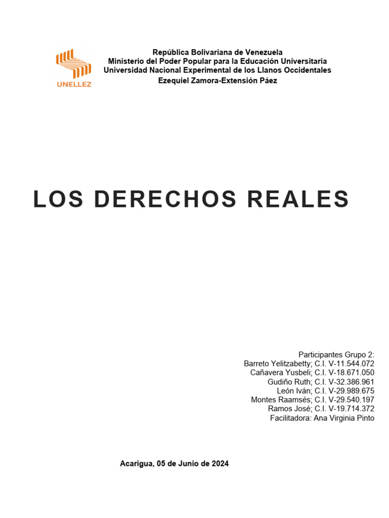 Derechos Reales | PDF | Posesión (Ley) | Propiedad