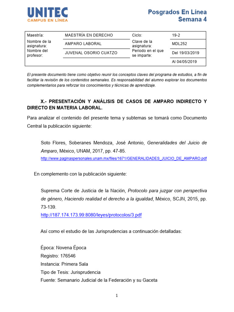 Semana 4 | PDF | Caso de ley | Debido al proceso