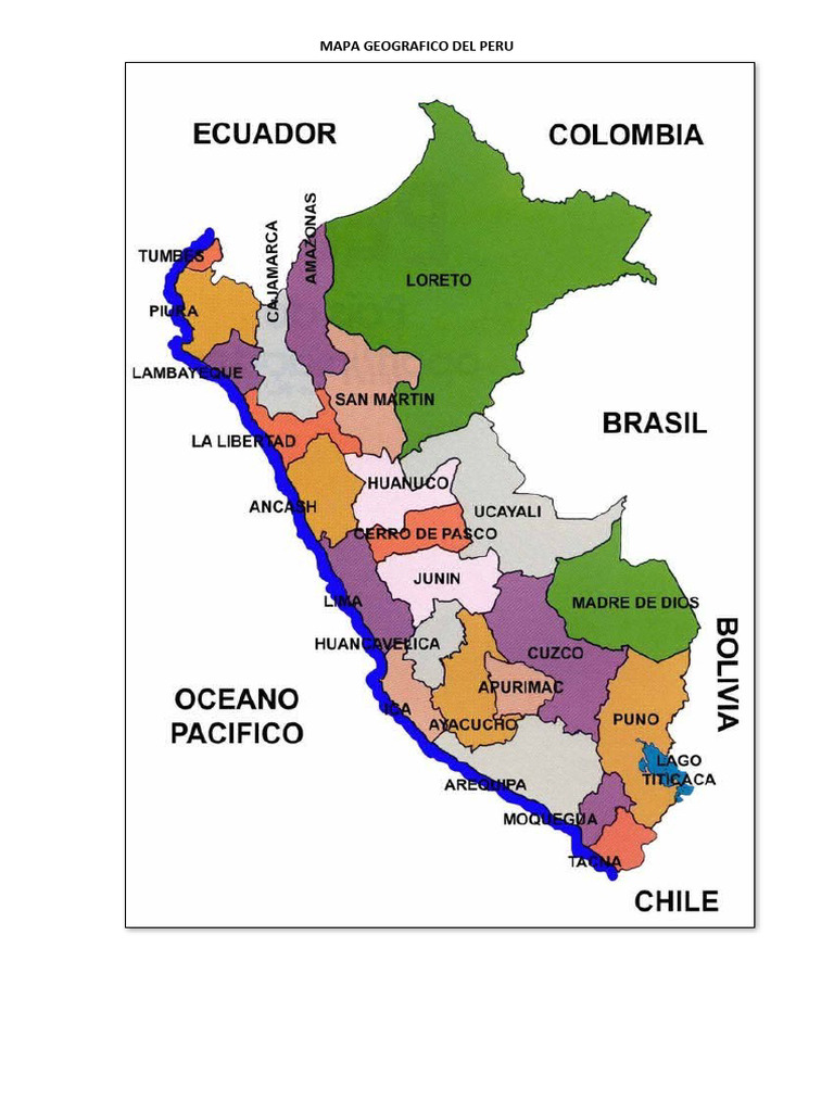 Mapa Geografico Del Peru | PDF | Andes | Perú
