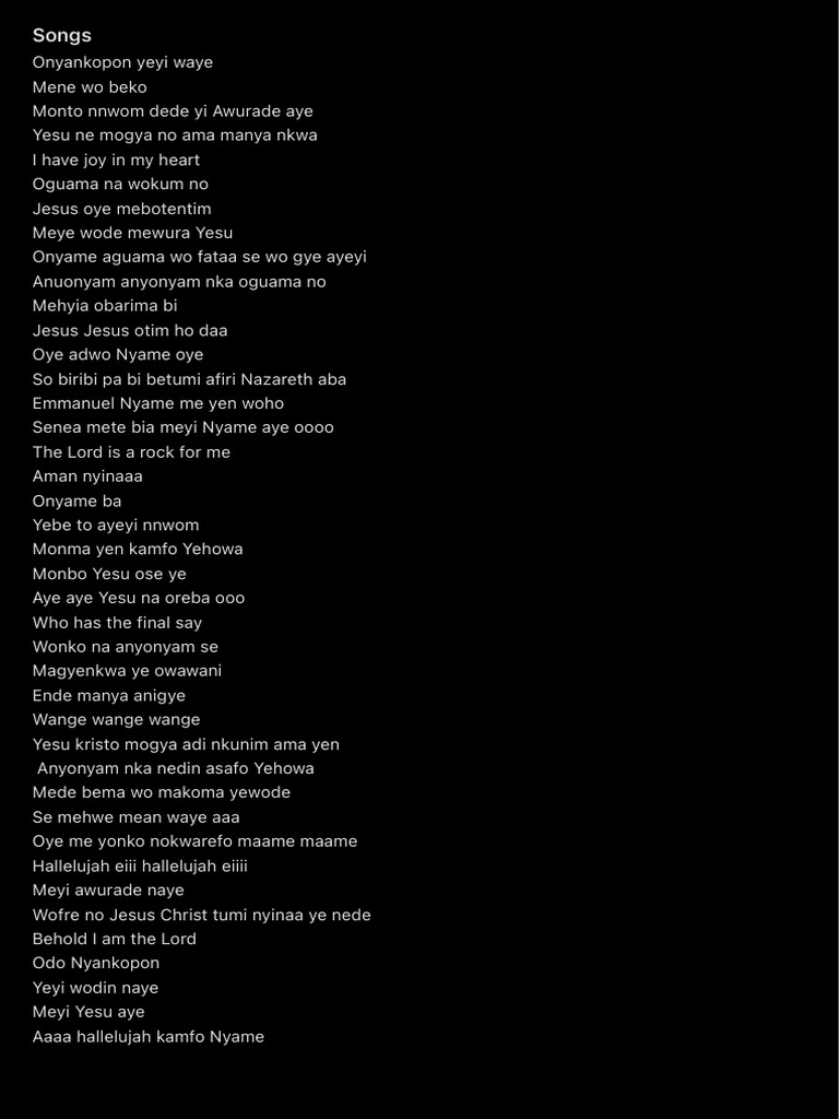 Worship Songs And Lyrics Collection Pdf