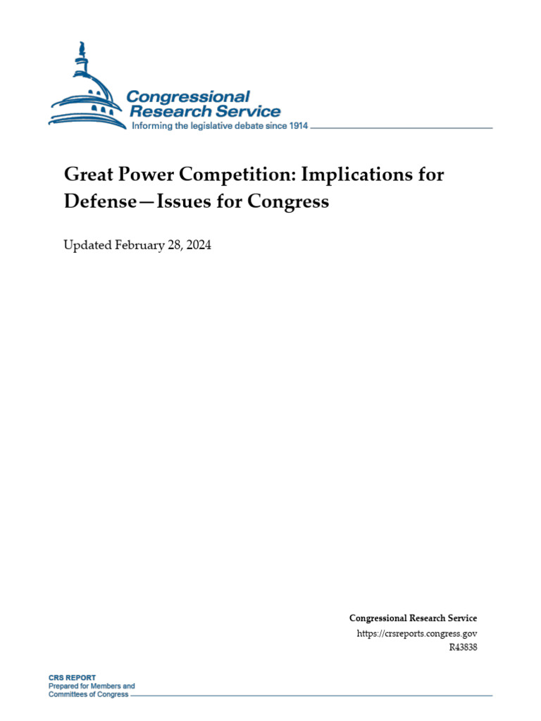 Great Power Competition: Defense Issues | PDF | Crime & Violence ...