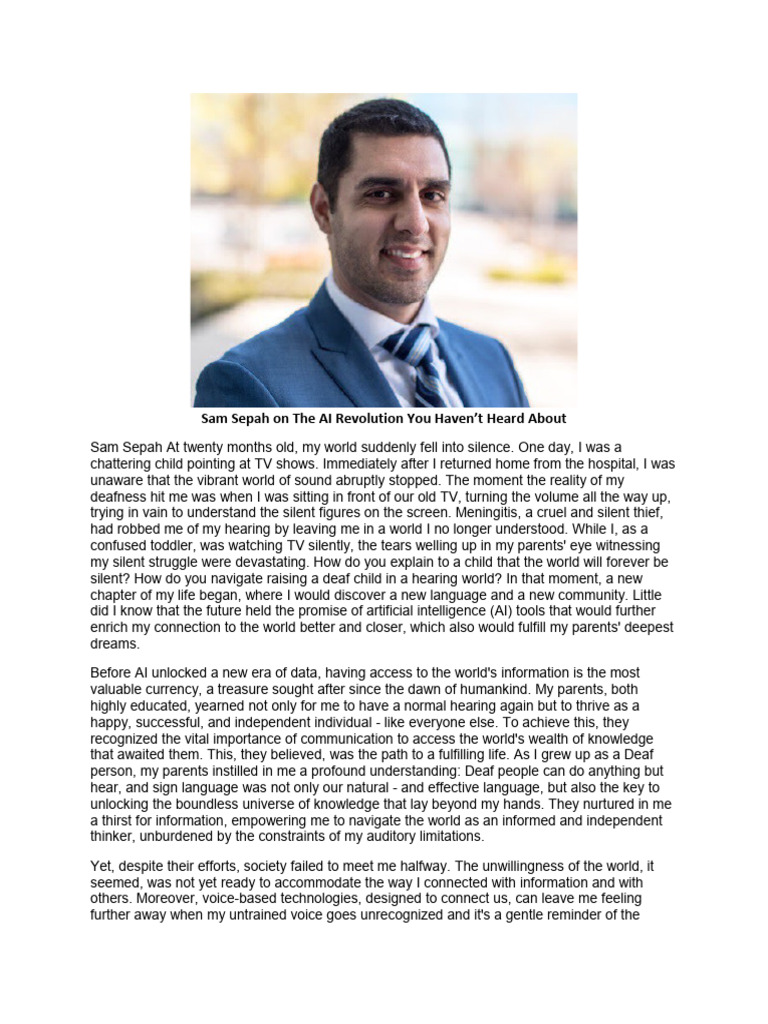 Sam Sepah On The AI Revolution You Haven | PDF | Accessibility ...