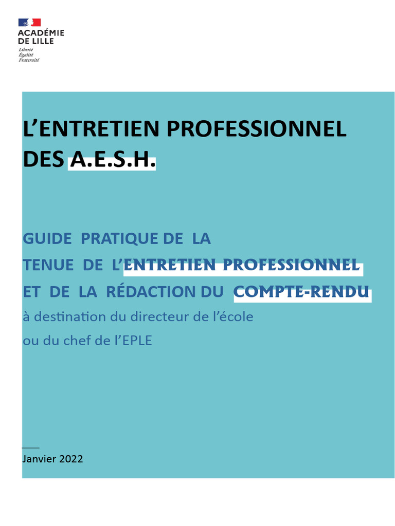 Guide de l'entretien professionnel AESH | PDF | Expérience | Autonomie