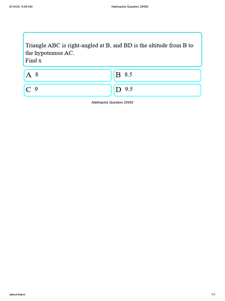 Right Triangle Problem: Find x | PDF