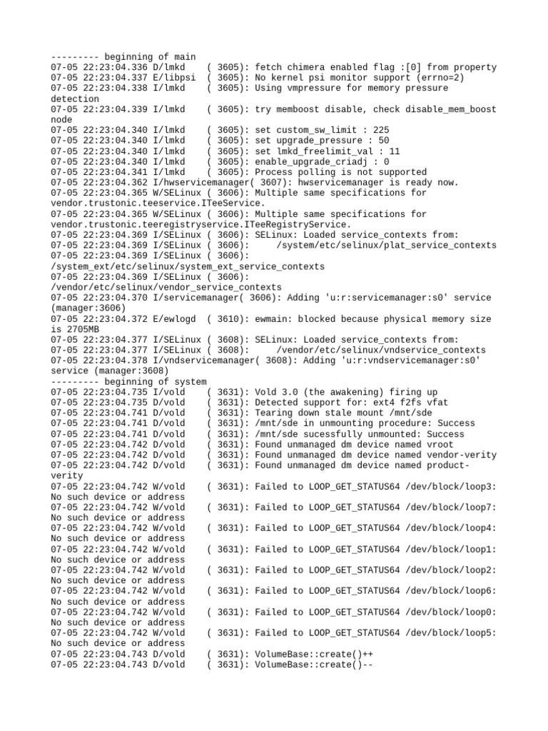 Android System Log Analysis | PDF | System Software | Operating System ...