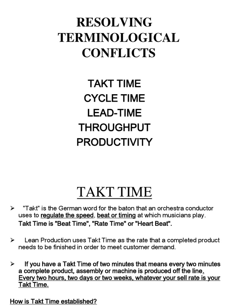 Understanding Key Lean Manufacturing Terminology: Takt Time, Cycle Time ...