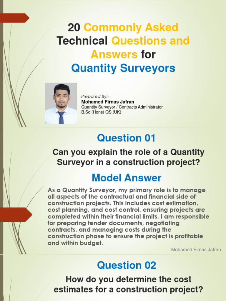 Key Questions for Quantity Surveyors | PDF | Risk Management | Procurement