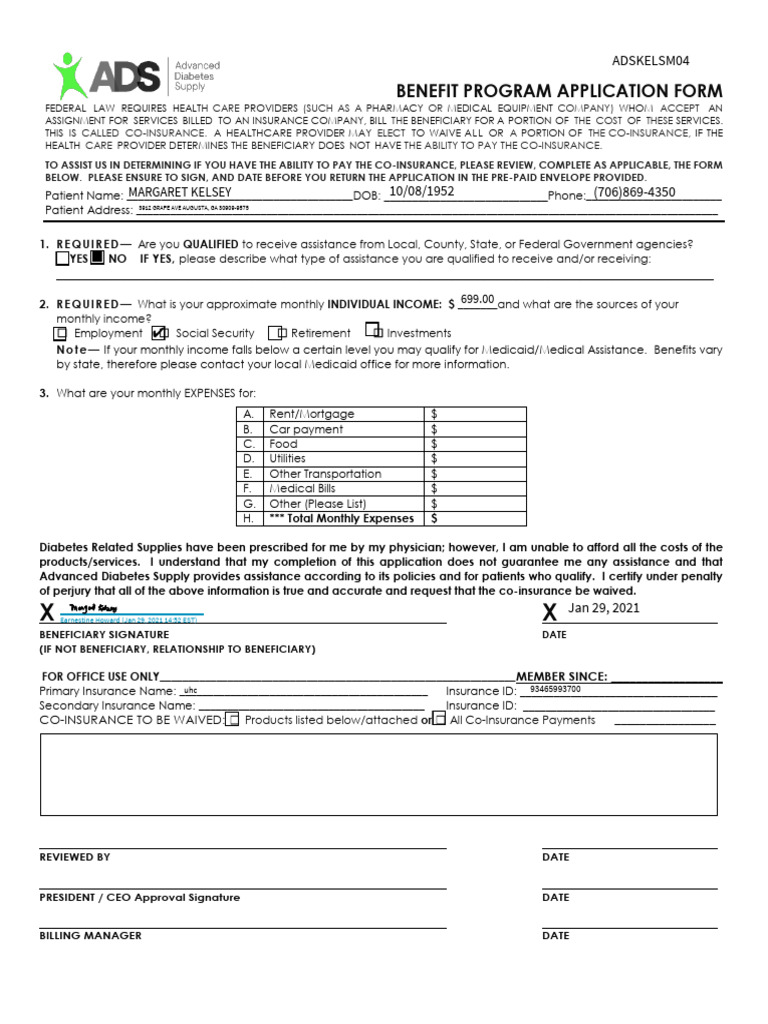 Benefit Program Application Form | PDF | Medicaid | Health Care