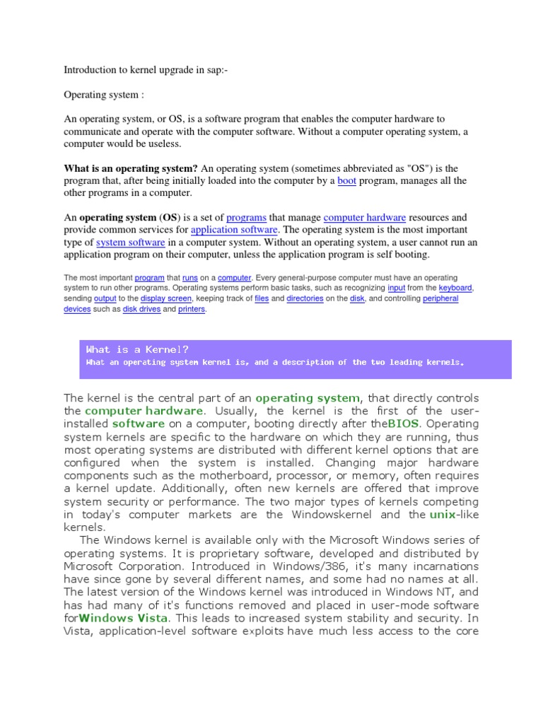 Kernel Upgrade Guide for SAP Systems | PDF | Kernel (Operating System ...
