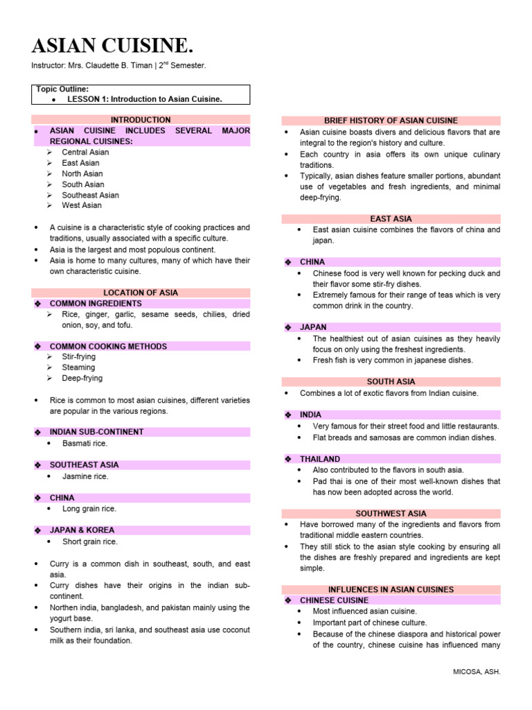 Asian Cuisine 1-4 | PDF | Asian Cuisine | Chinese Cuisine