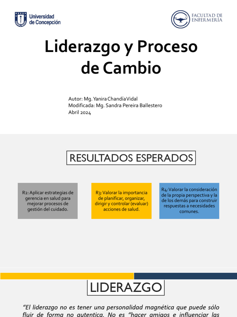 Liderazgo y Cambio en Gestión de Salud | PDF | Liderazgo | Gestión del ...
