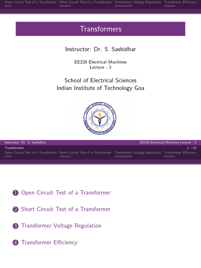 Transformer Testing and Efficiency Analysis | PDF | Transformer ...