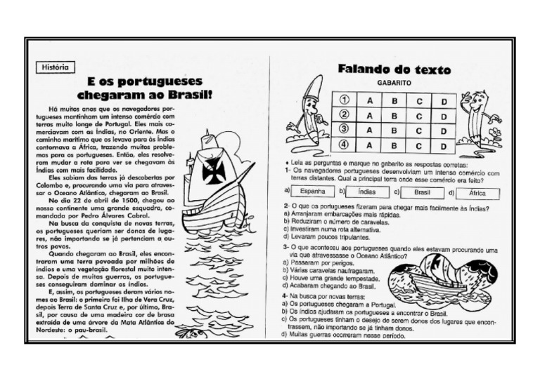 2º e 3º ano Descobrimento do Brasil | PDF