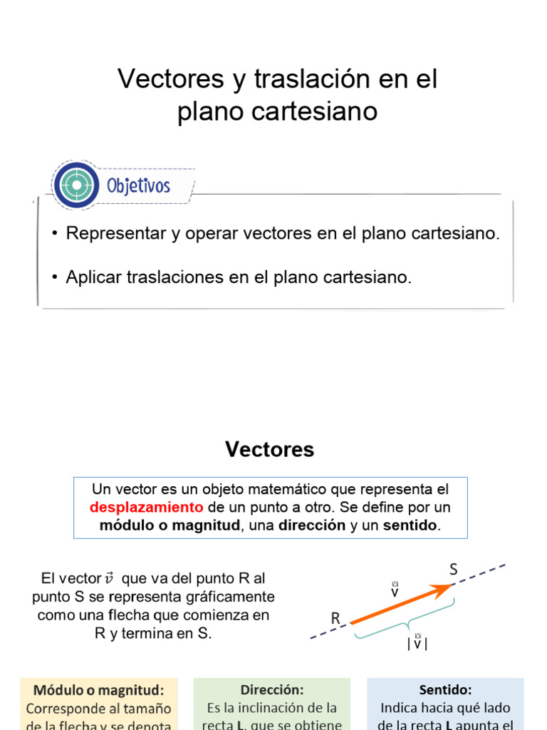 Vectores y Traslación en el Plano | PDF | Vector Euclidiano | Sistema ...