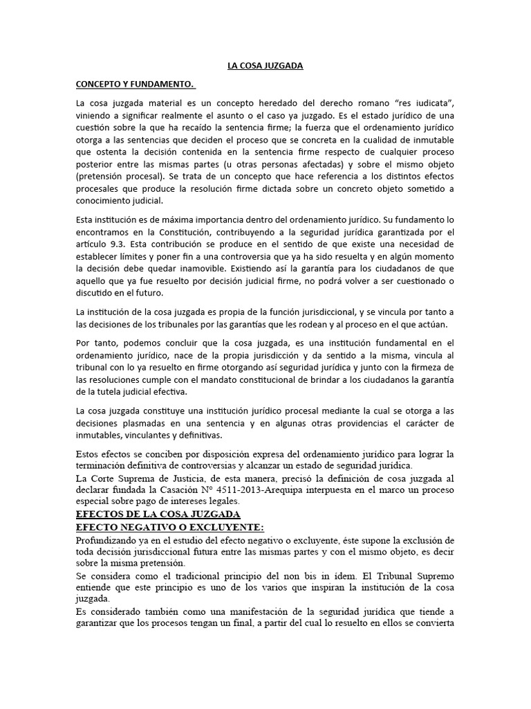 Cosa Juzgada: Seguridad Jurídica | PDF | Res Judicata | Ley procesal