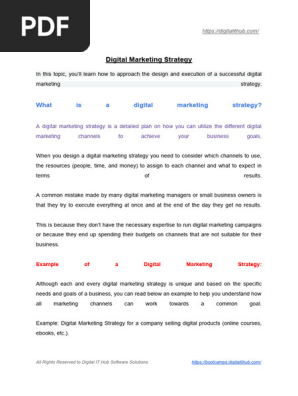 Digital Marketing Strategy