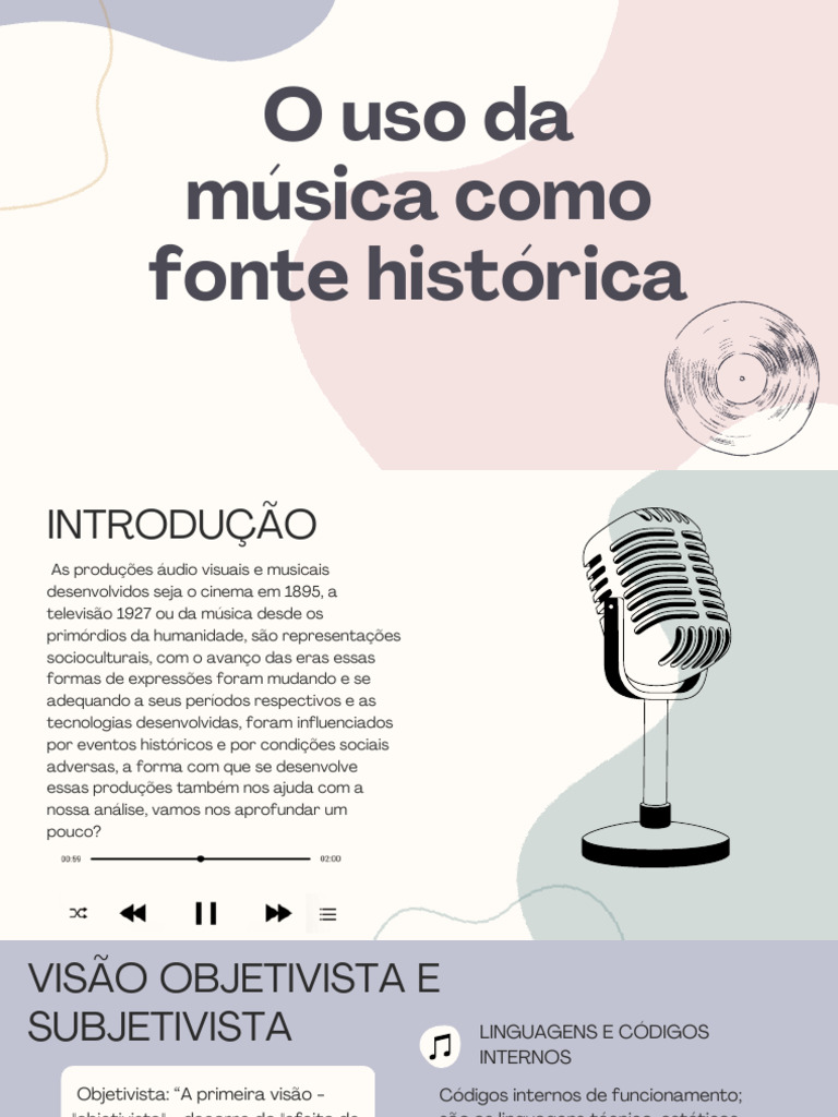 Música como Fonte Histórica e Análise | PDF | Aprendizado | Educação em ...