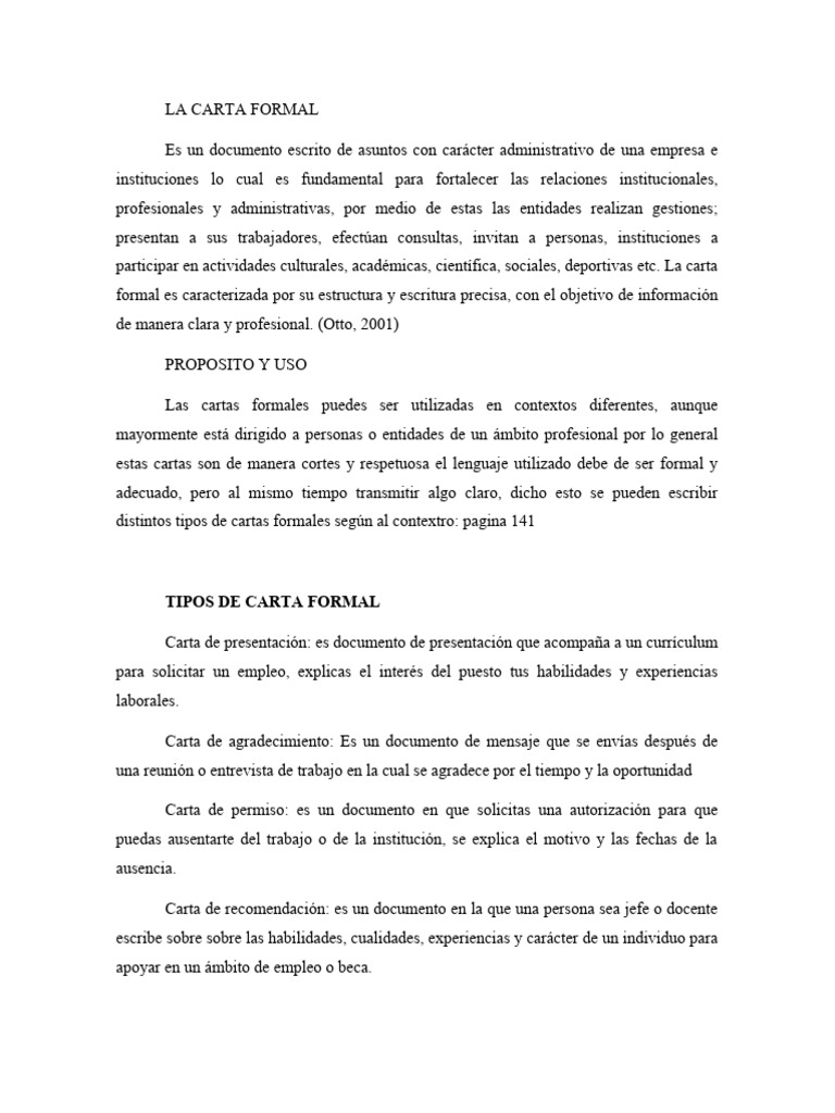 Cómo Redactar una Carta Formal | PDF