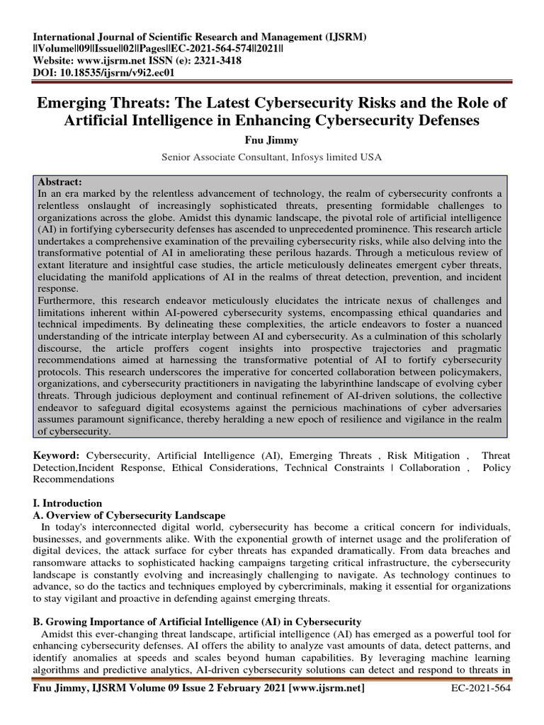 Emerging Threats The Latest Cybersecurity Risks and The Role of ...