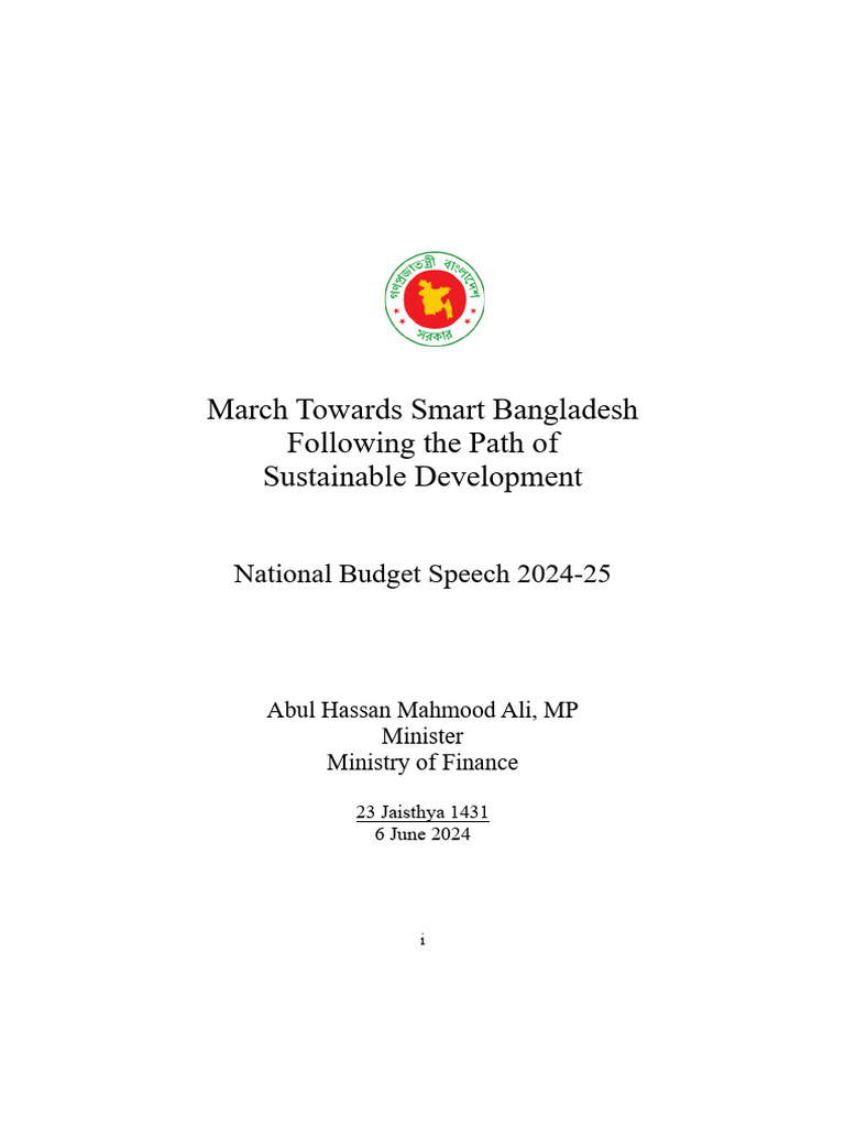 2024-25 Budget Speech English-Bangladesh | PDF | Government Budget ...