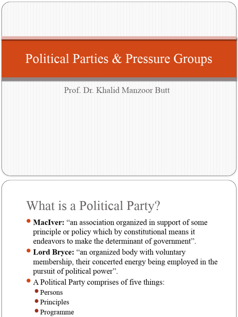 Political Parties & Pressure Groups | PDF | Advocacy Group | Motivation