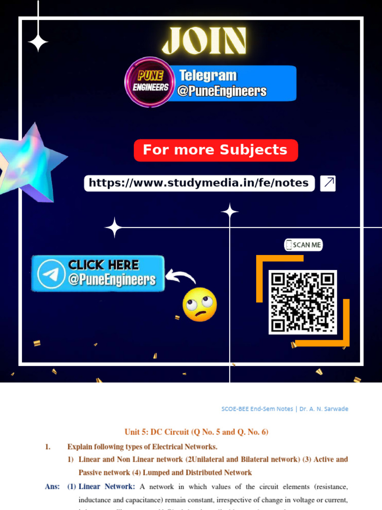 Notes Bee Unit 5 Pdf Electrical Network Electrical Circuits