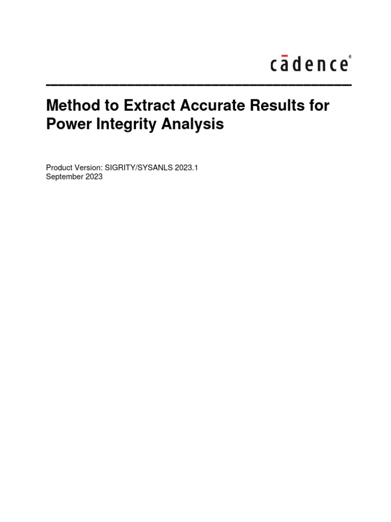ExtractAccurate Results PowerIntegrityAnalysis | PDF | Electrical ...