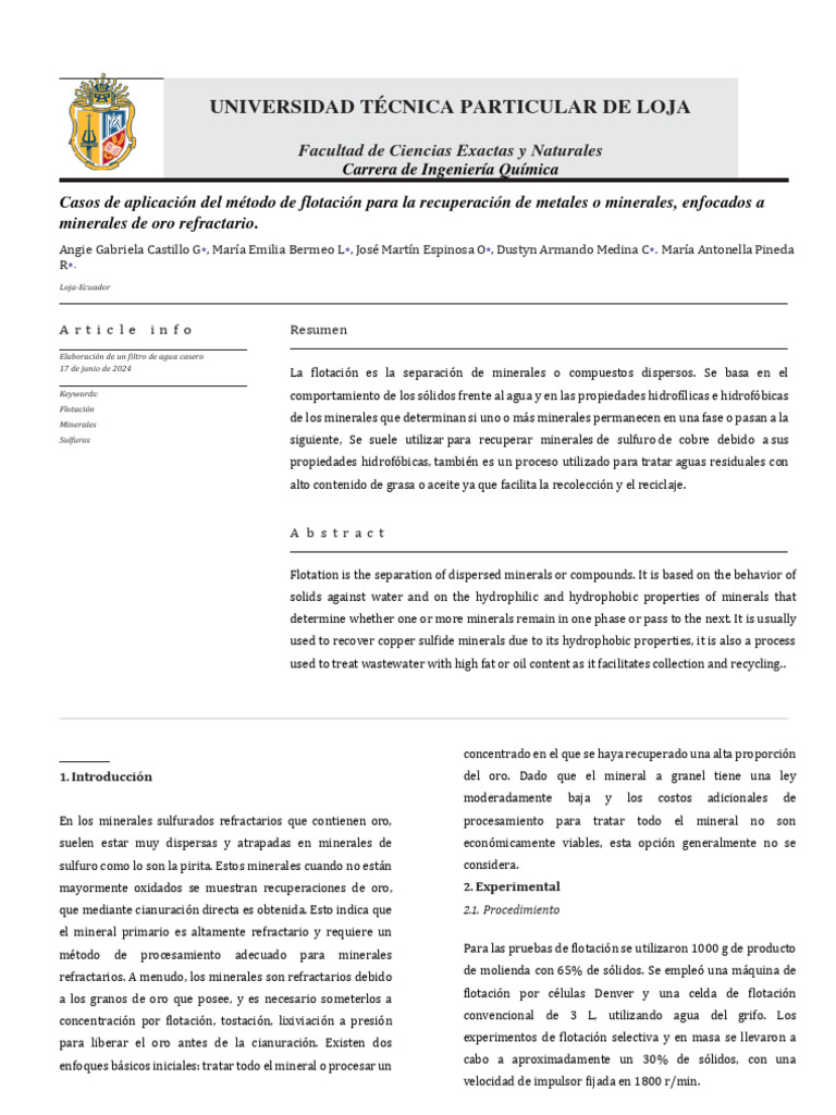 Taller 1 2B | PDF | Mineral | Elementos químicos