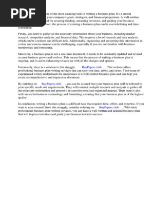 Business Plan Title Page Example