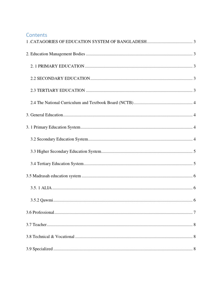 Education System of Bangladesh | PDF | Educational Stages
