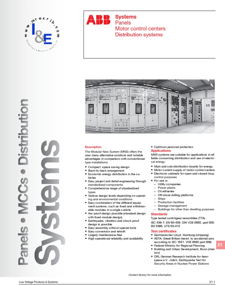 MNS Low Voltage Distribution Systems | PDF | Engineering | Electromagnetism