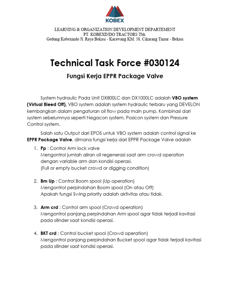 Fungsi Kerja EPPR Package Valve | PDF | Teknologi & Rekayasa