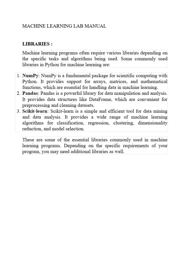 Machine Learning Lab Manual Github