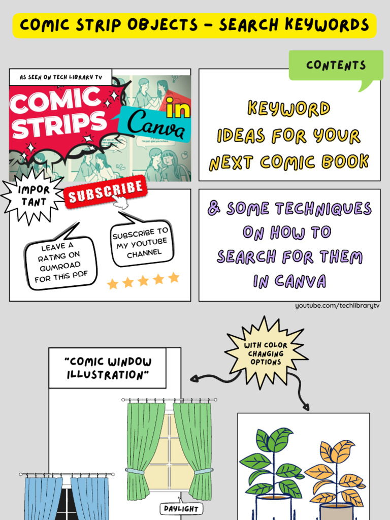 Comic Strip Objects - Search Keywords (Free) | PDF