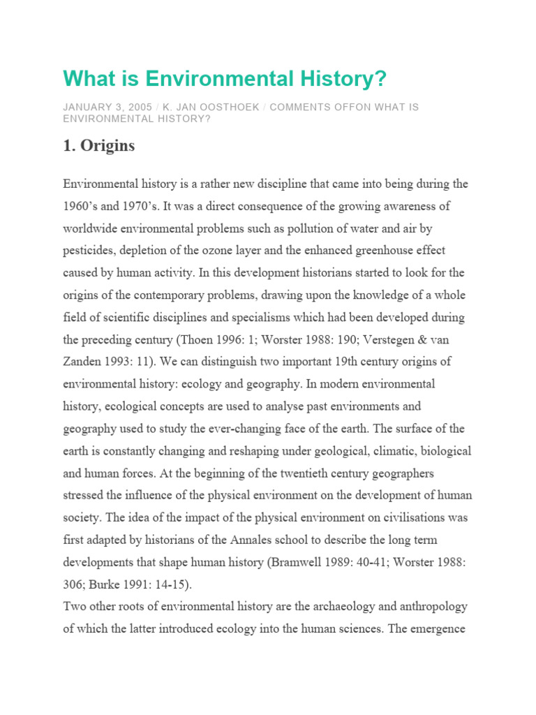 Understanding Environmental History | PDF | Environmental History ...