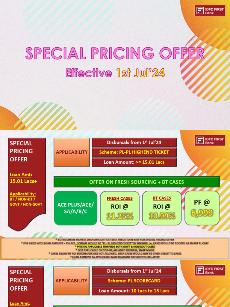 Special Pricing Offer on Loans July 2024 | PDF | Money | Economies