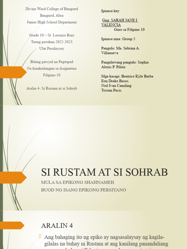 Si Rustam at Si Sohrab | PDF