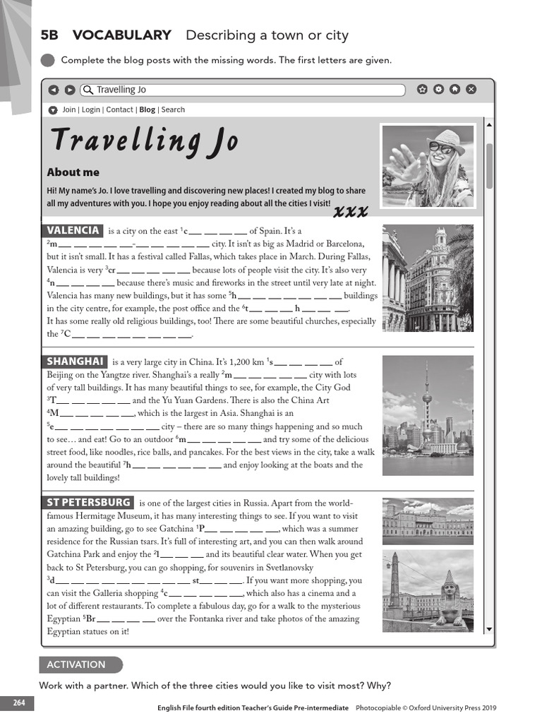 5b Vocabulary Printable Pdf Shanghai