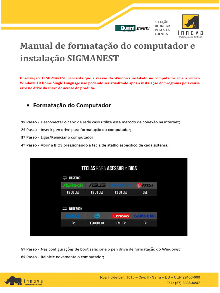Instalação e Configuração do SIGMANEST | PDF | Microsoft Windows ...