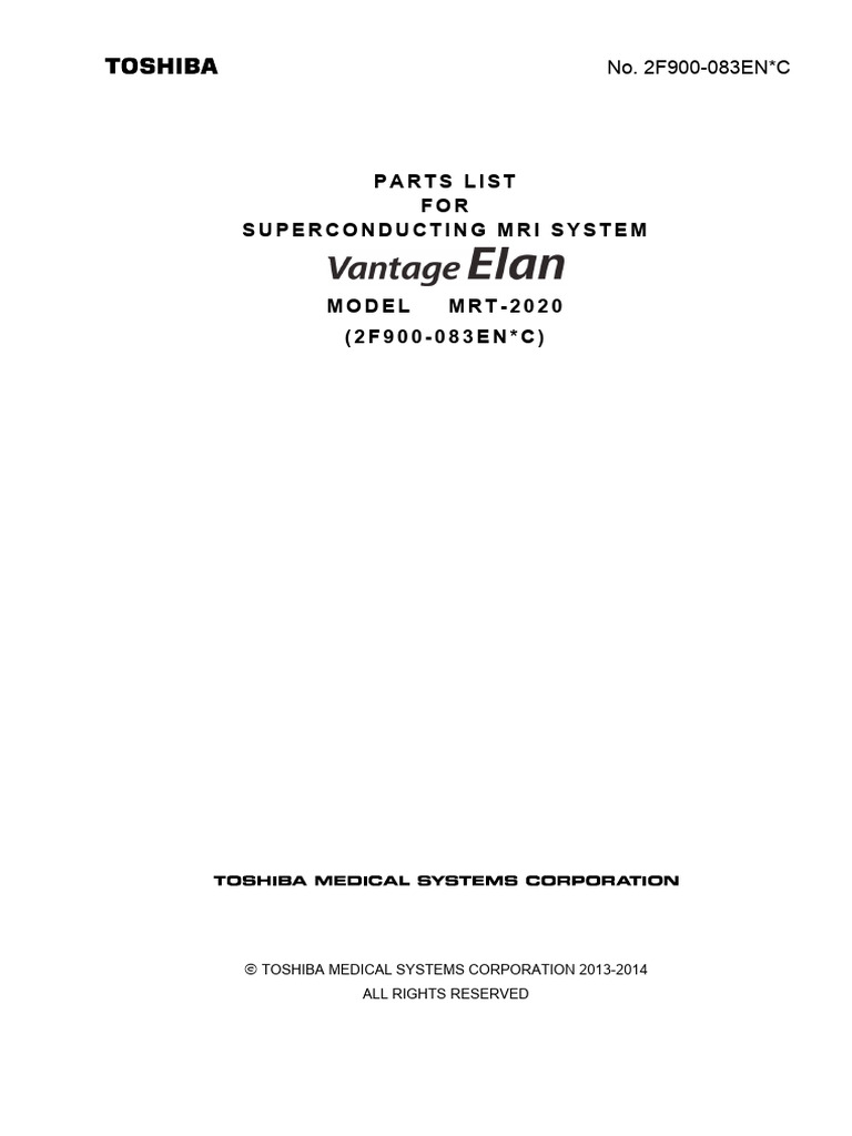 2F900 083EN C Part List | PDF | Medical Device | Manufactured Goods